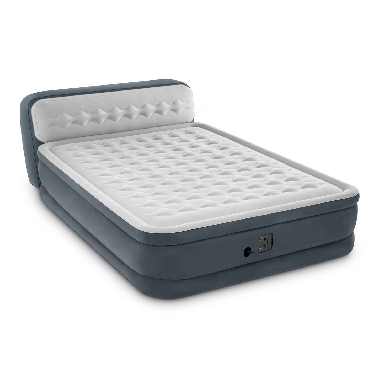 Intex 64447ED Dura Beam Queen Air Mattress with Headboard, Built-in Pump & Carry Case – Elevated Fiber-Tech Ultra Plush Bed