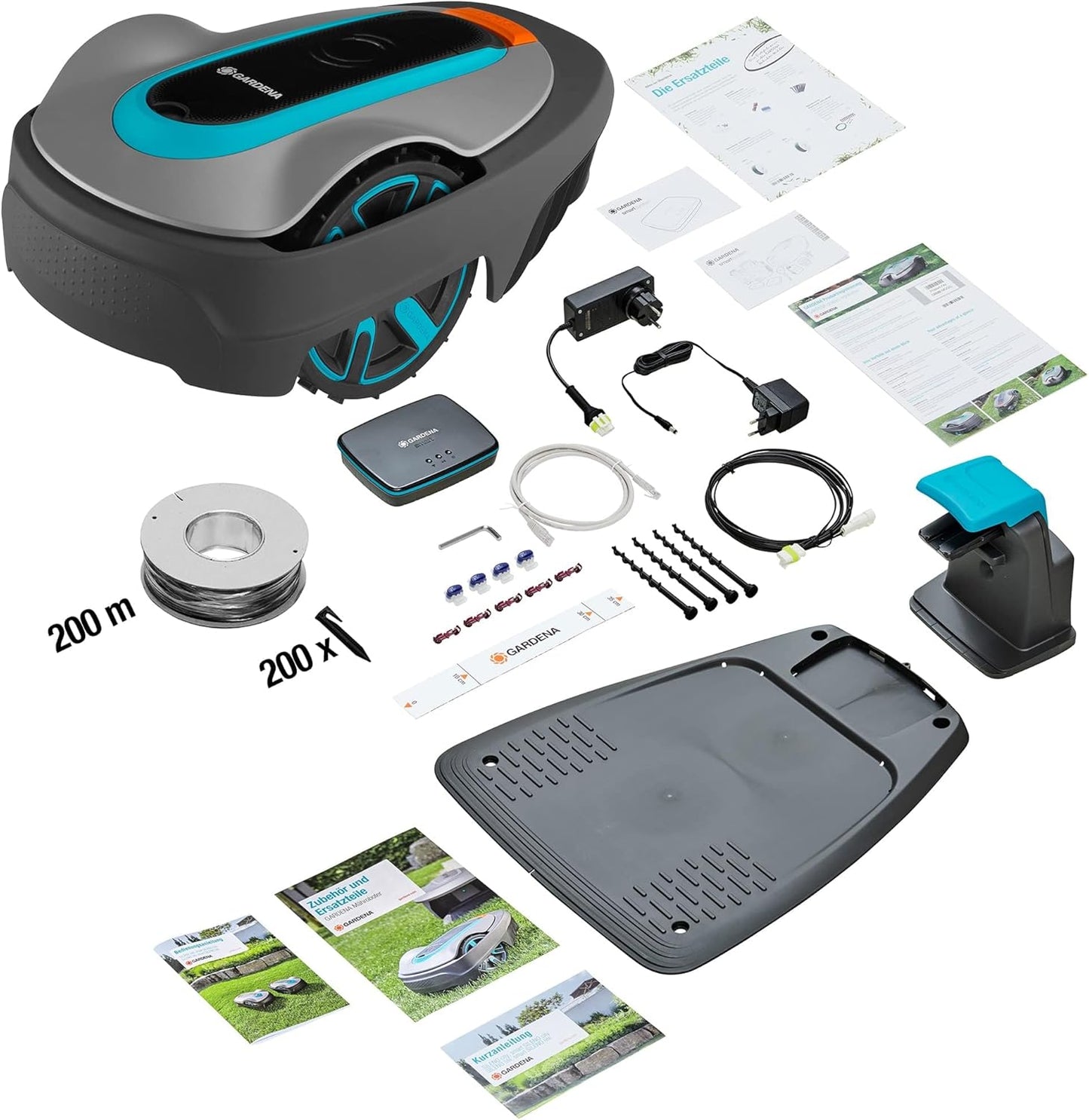 Gardena Mähroboter smart SILENO City 600 m² Set: Innovative LONA AI-Technologie, Steuerung per App, SensorControl, für Steigungen bis zu 35 Prozent, inkl. smart Gateway, DE-Version (19603-60)