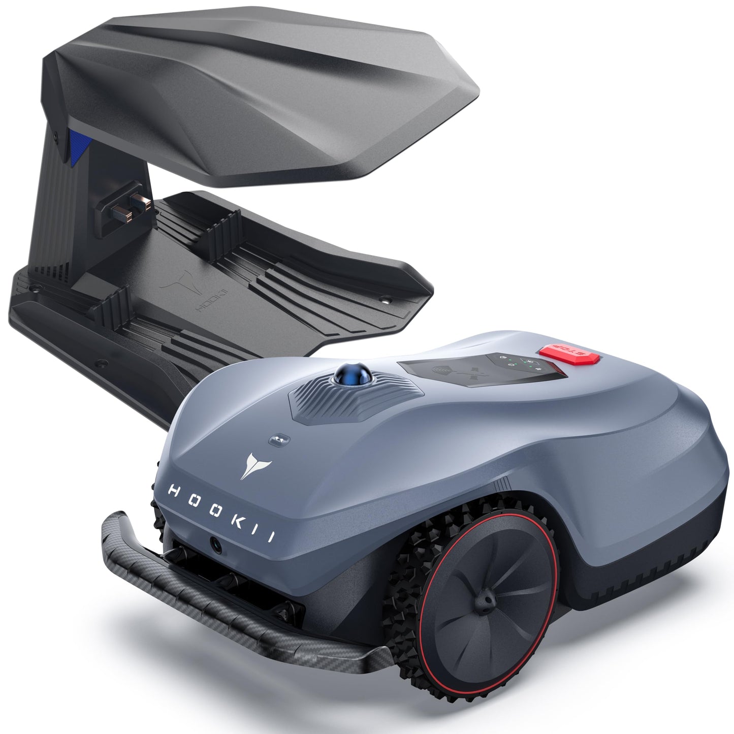 HOOKII Neomow X Pro Mähroboter ohne Begrenzungskabel, bis 6000㎡, 3D LiDAR SLAM+Vision Fusion Kartierung, Keine RTK-Station Erforderlich, mit 4G Modul und GPS, Schnitthöhe 30-85 mm, 45% Steigung, Leise
