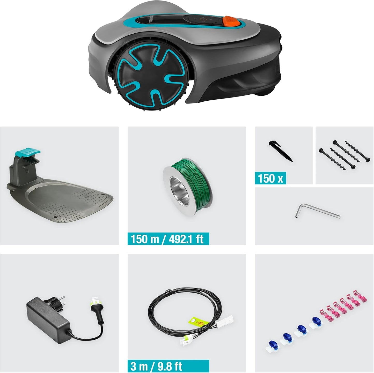 Gardena Mähroboter SILENO minimo 250 m²: intelligenter Rasenmäher mit optimaler Konnektivität, mit Gardena Bluetooth App programmierbar, DE-Version (15201-20)