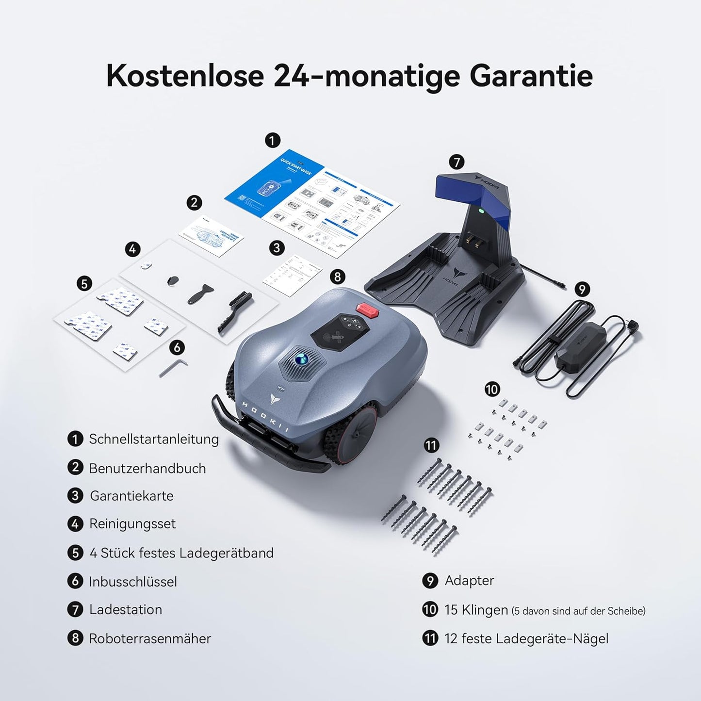 HOOKII Neomow X Pro Mähroboter ohne Begrenzungskabel, bis 6000㎡, 3D LiDAR SLAM+Vision Fusion Kartierung, Keine RTK-Station Erforderlich, mit 4G Modul und GPS, Schnitthöhe 30-85 mm, 45% Steigung, Leise