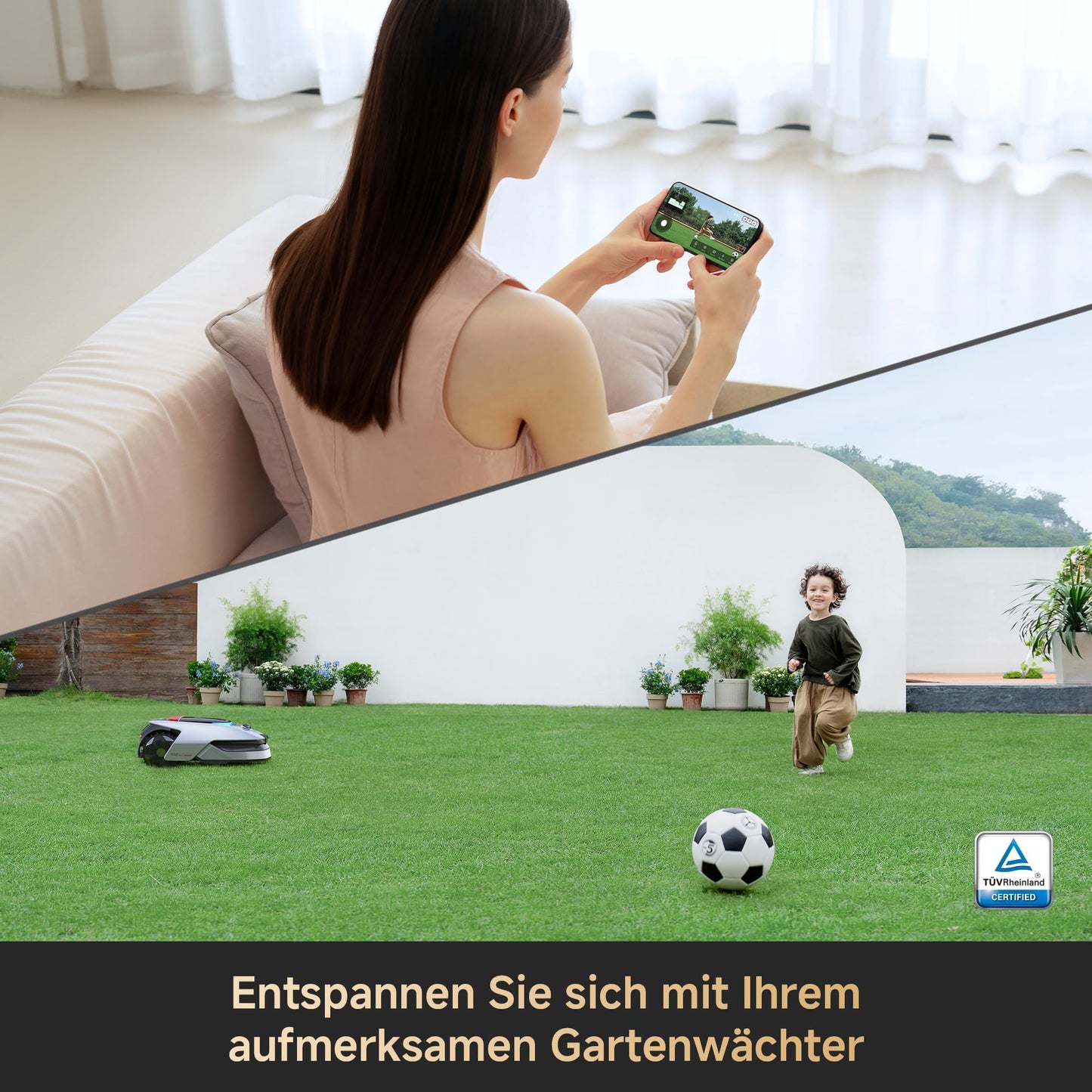DREAME Mähroboter A2 ohne Begrenzungskabel, 3D-LiDAR + KI-Kamera, Auto-Begrenzungseinrichtung,3000 m²,Dual-Fusion-Kartierung, OmniSense-2.0-Hindernisvermeidung, EdgeMaste-Schneidsystem