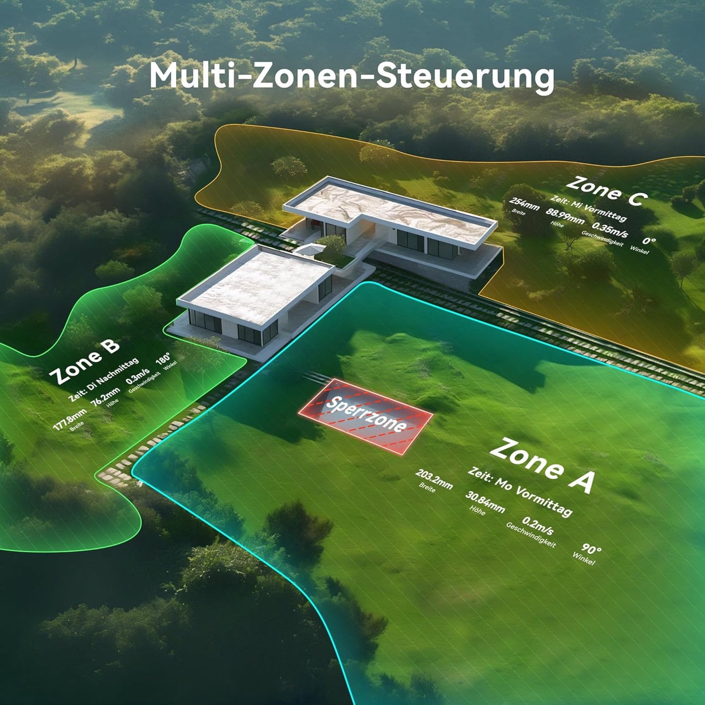 HOOKII Neomow X Pro Mähroboter ohne Begrenzungskabel, bis 6000㎡, 3D LiDAR SLAM+Vision Fusion Kartierung, Keine RTK-Station Erforderlich, mit 4G Modul und GPS, Schnitthöhe 30-85 mm, 45% Steigung, Leise