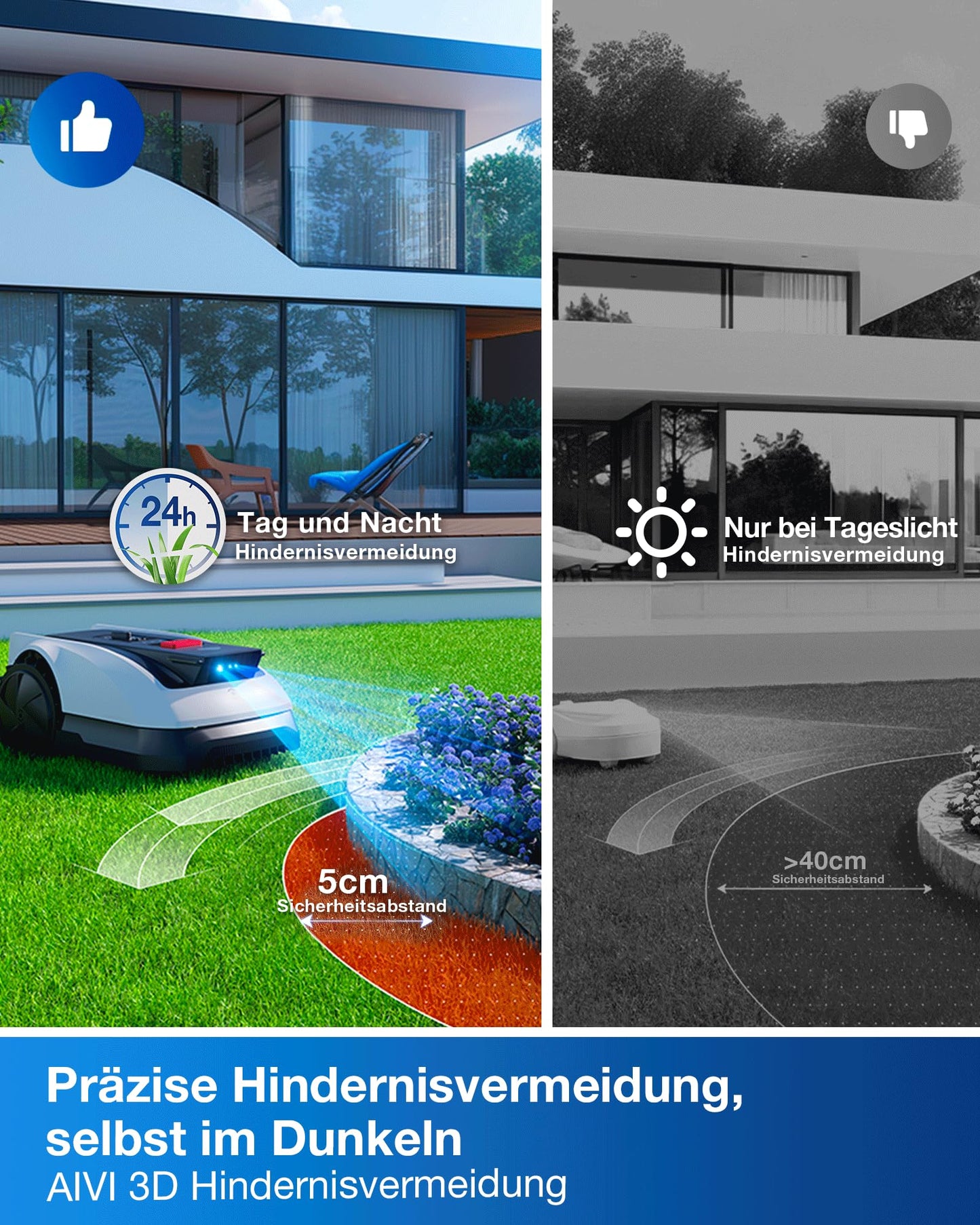 ECOVACS Goat O800 RTK Mähroboter ohne Begrenzungskabel, 800m², LiDAR-gestützte RTK+Vision Navigation, Rasenmäher Roboter, Auto-Kartierung, passiert 0,7m Engstellen, präzises Kantenmähen