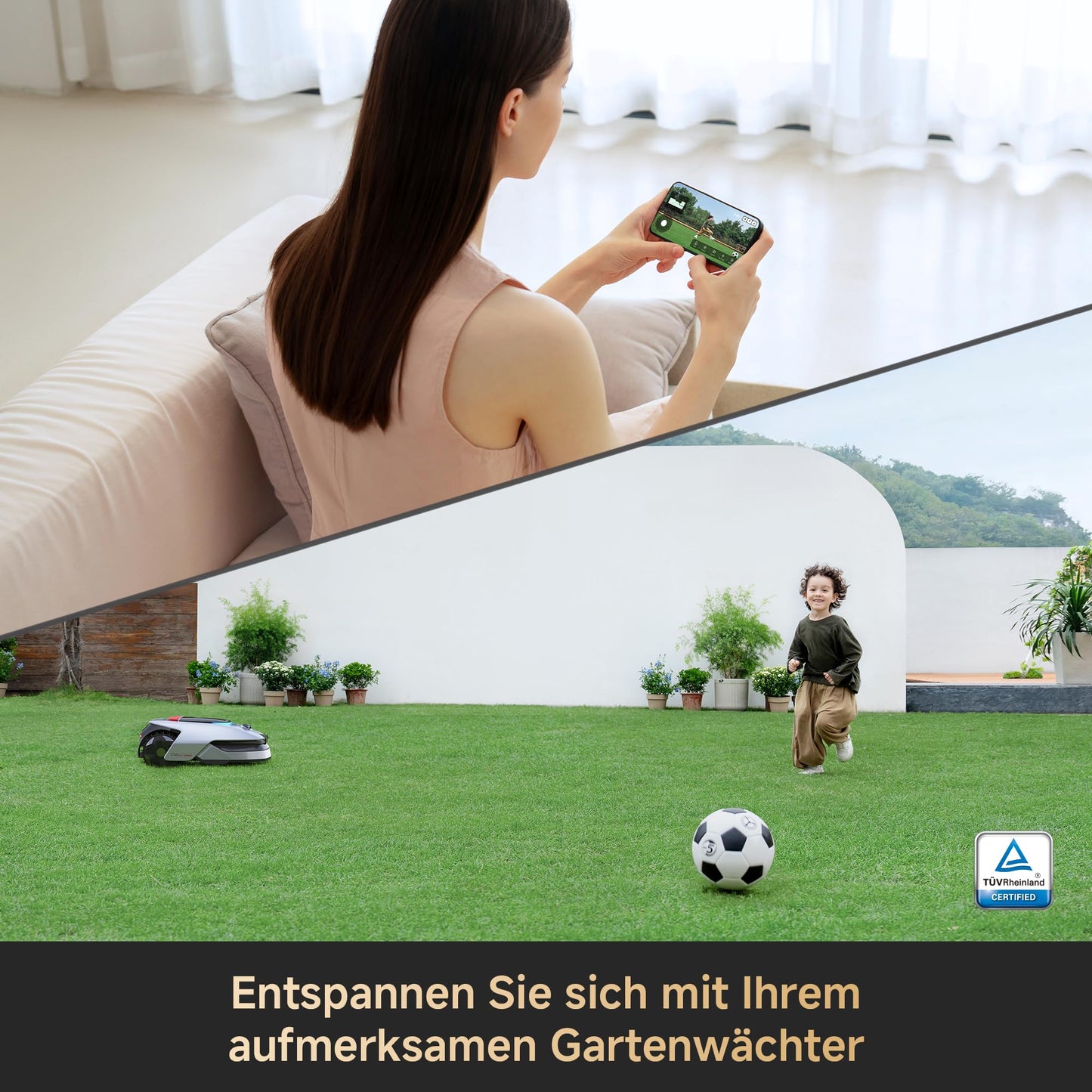 DREAME Mähroboter A2 ohne Begrenzungskabel, 3D-LiDAR + KI-Kamera, Auto-Begrenzungseinrichtung,3000 m²,Dual-Fusion-Kartierung, OmniSense-2.0-Hindernisvermeidung, EdgeMaste-Schneidsystem