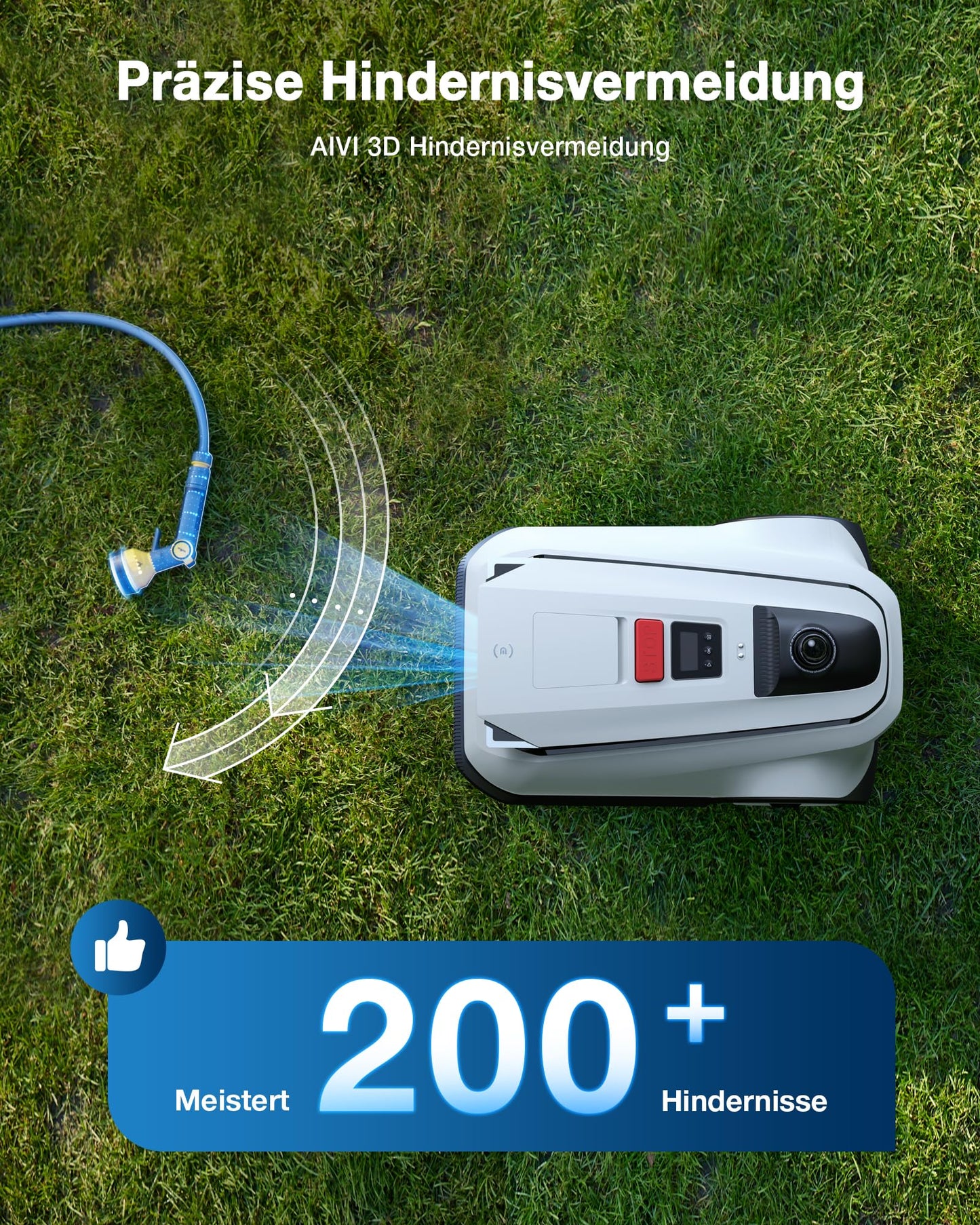 ECOVACS Goat A3000 LiDAR Mähroboter ohne Begrenzungskabel, 3000 m², Dual-LiDAR Navigation, 330 mm Schnittbreite, Rasenmäher Roboter, 45 min Schnellladung, 100W Schnitteistung, präzises Kantenmähen