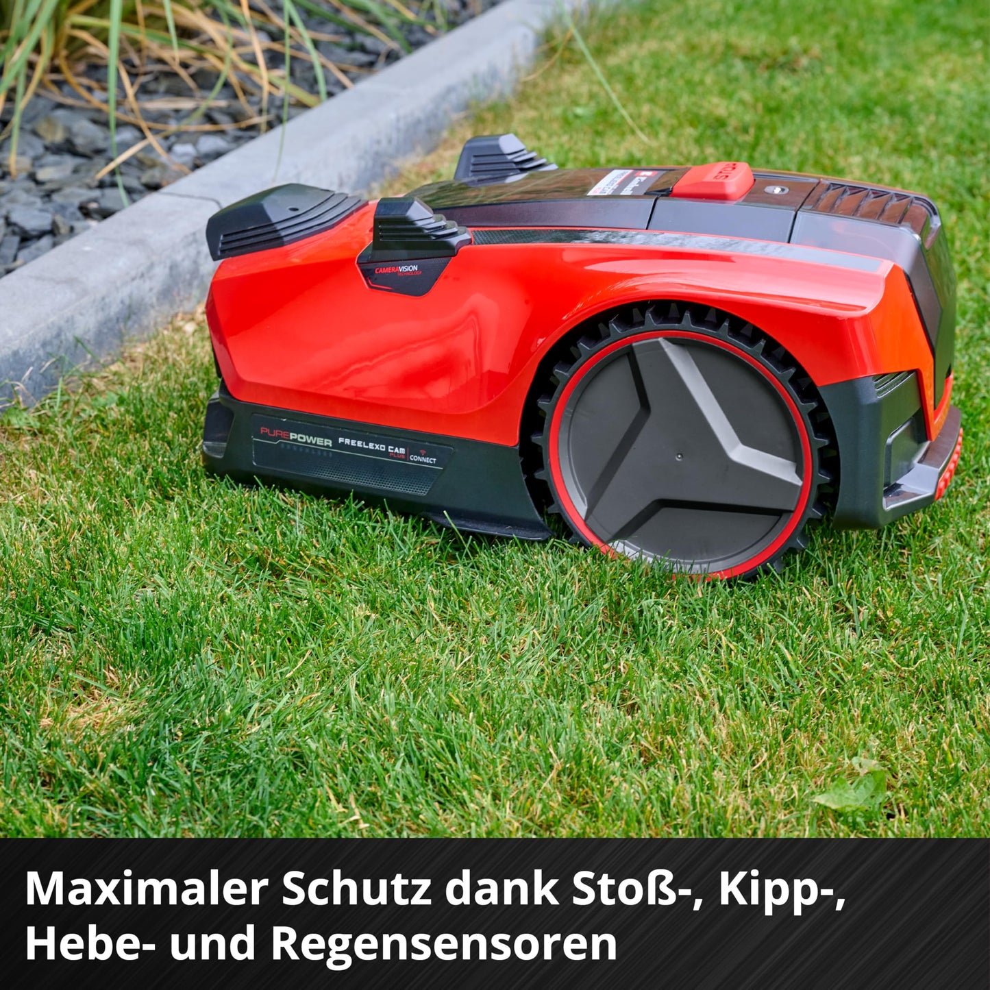 Einhell Mähroboter FREELEXO CAM PLUS 600 Power X-Change (18 V, Kamera statt Begrenzungsdraht, für 600 m², WiFi, Brushless, bis 25 % Steigung, inkl. 4,0 Ah Plus Akku)