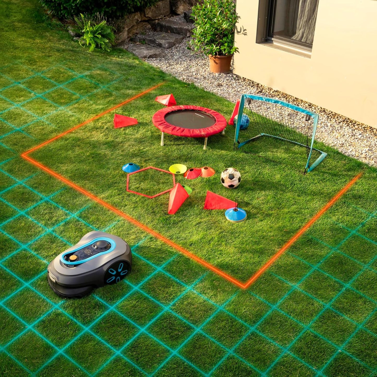 Gardena smart SILENO Free Set 750 m² Mähroboter, kabellos, für Rasenflächen bis 750 m², LONA Intelligence, ohne Begrenzungskabel, leiser Betrieb, intelligenter Mäher mit App Steuerung (19924-47)