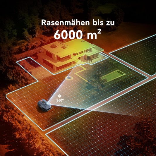 HOOKII Neomow X Pro Mähroboter ohne Begrenzungskabel, bis 6000㎡, 3D LiDAR SLAM+Vision Fusion Kartierung, Keine RTK-Station Erforderlich, mit 4G Modul und GPS, Schnitthöhe 30-85 mm, 45% Steigung, Leise